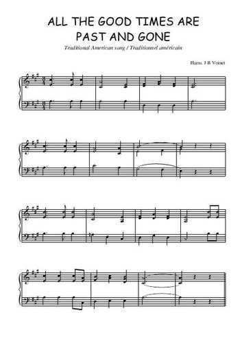 Téléchargez l'arrangement pour piano de la partition de All the good times are past and gone en PDF